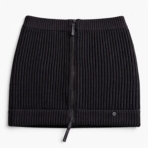 Lululemon Black Chunky Knit Double Zip Neck Wrap • One Size • Cozy Luxe